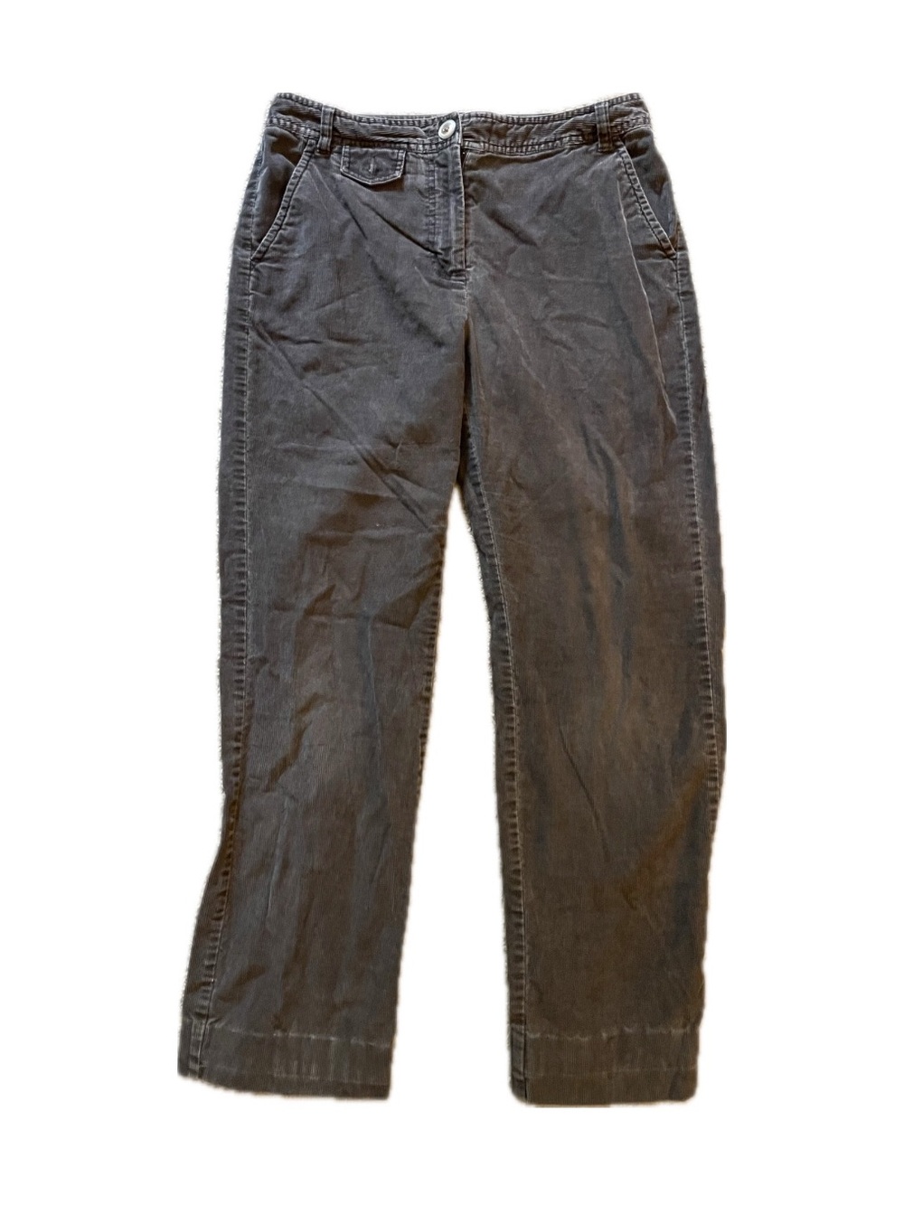 Talbots Stretch Chocolate Brown Corduroy Pants Size 6 Straight Leg 98% Cotton
